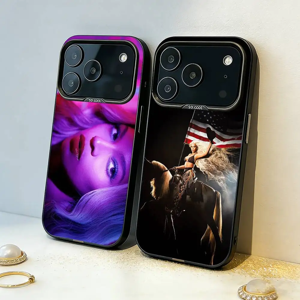 

Singer B-Beyonce Cowboy Carter Phone Case For iPhone17,16,15,14,13,12,11,Pro,MAX Gray Matte Silicone Black Cover