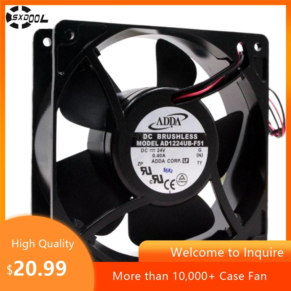 

12038 Fan For Adda AD1224UB-F51 120x120x38mm 24V 0.4A Dual Ball 2800RPM 2-Wire Industrial Fan