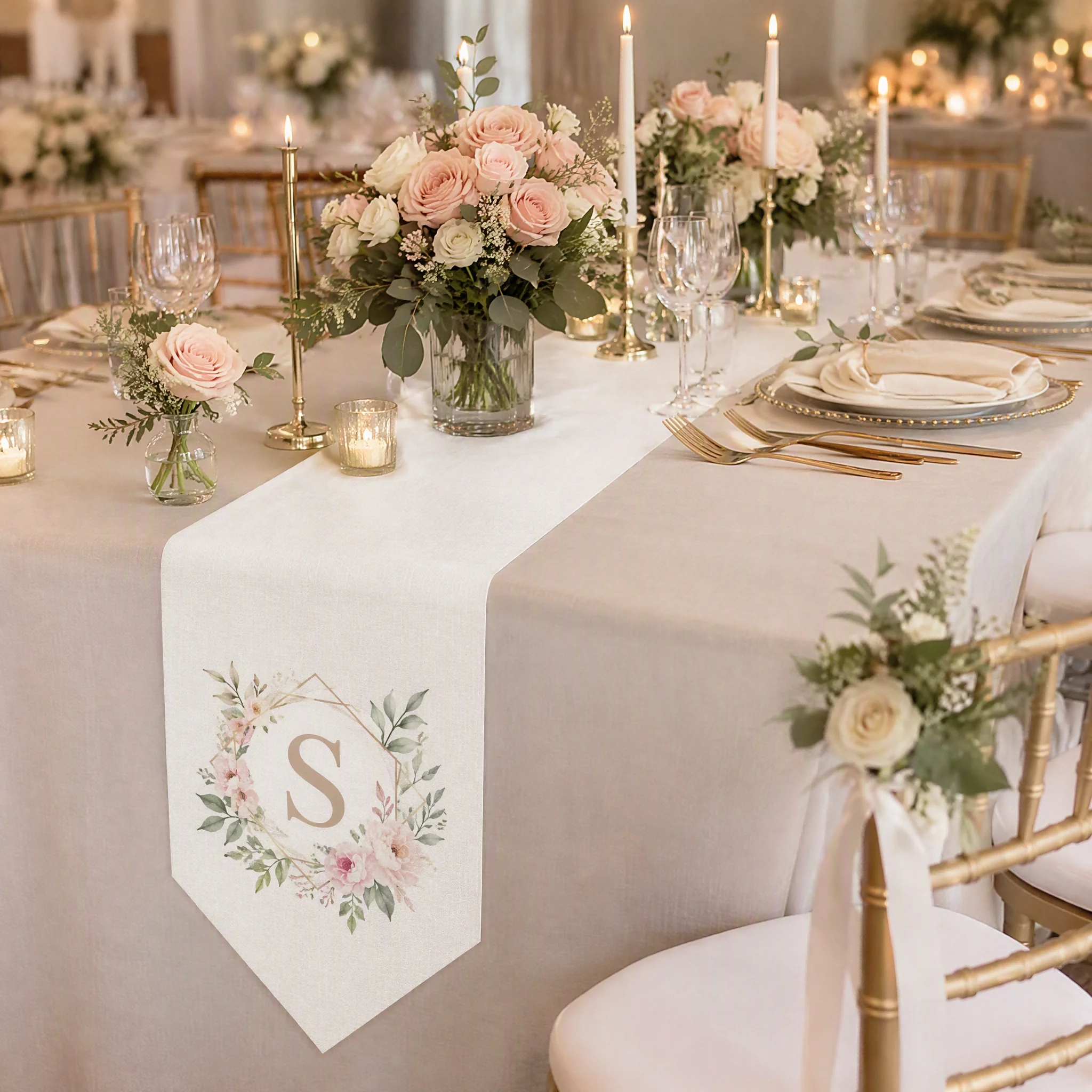 Custom Wedding Table Runner Personalized Wedding Table Decor Custom Name Mr & Mrs Table Runner Wedding Reception Party Decoratio