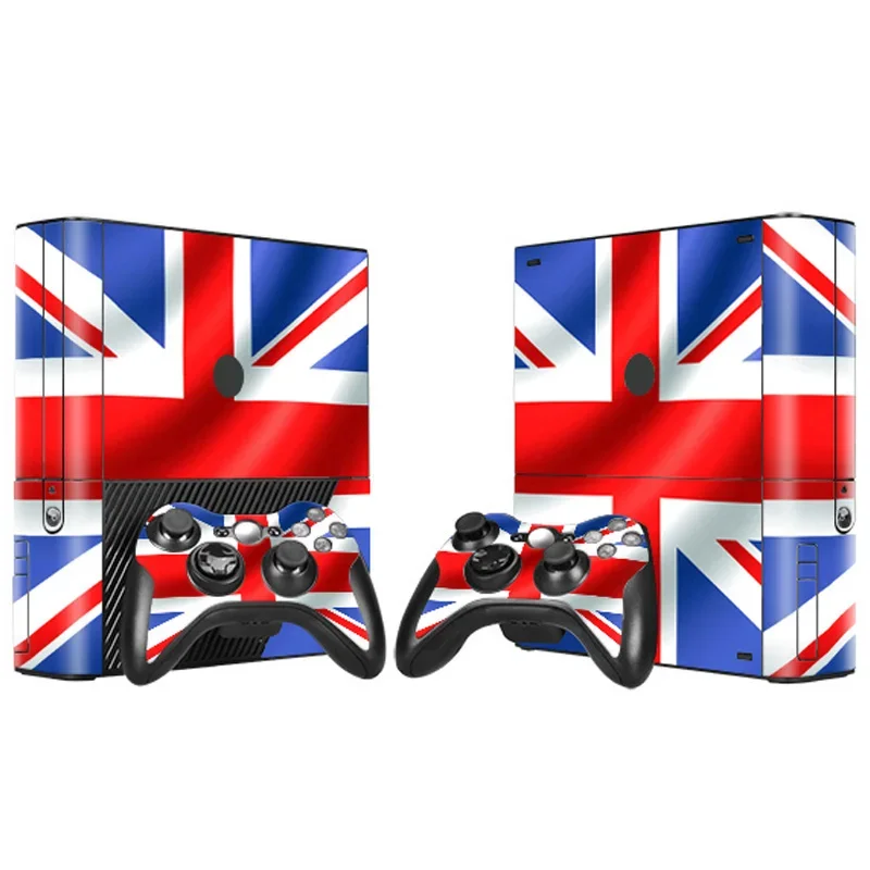 UK USA Flags New design sticker Vinyl Skin Sticker For Xbox 360 E Console + 2 pcs Controllers Skin Sticker