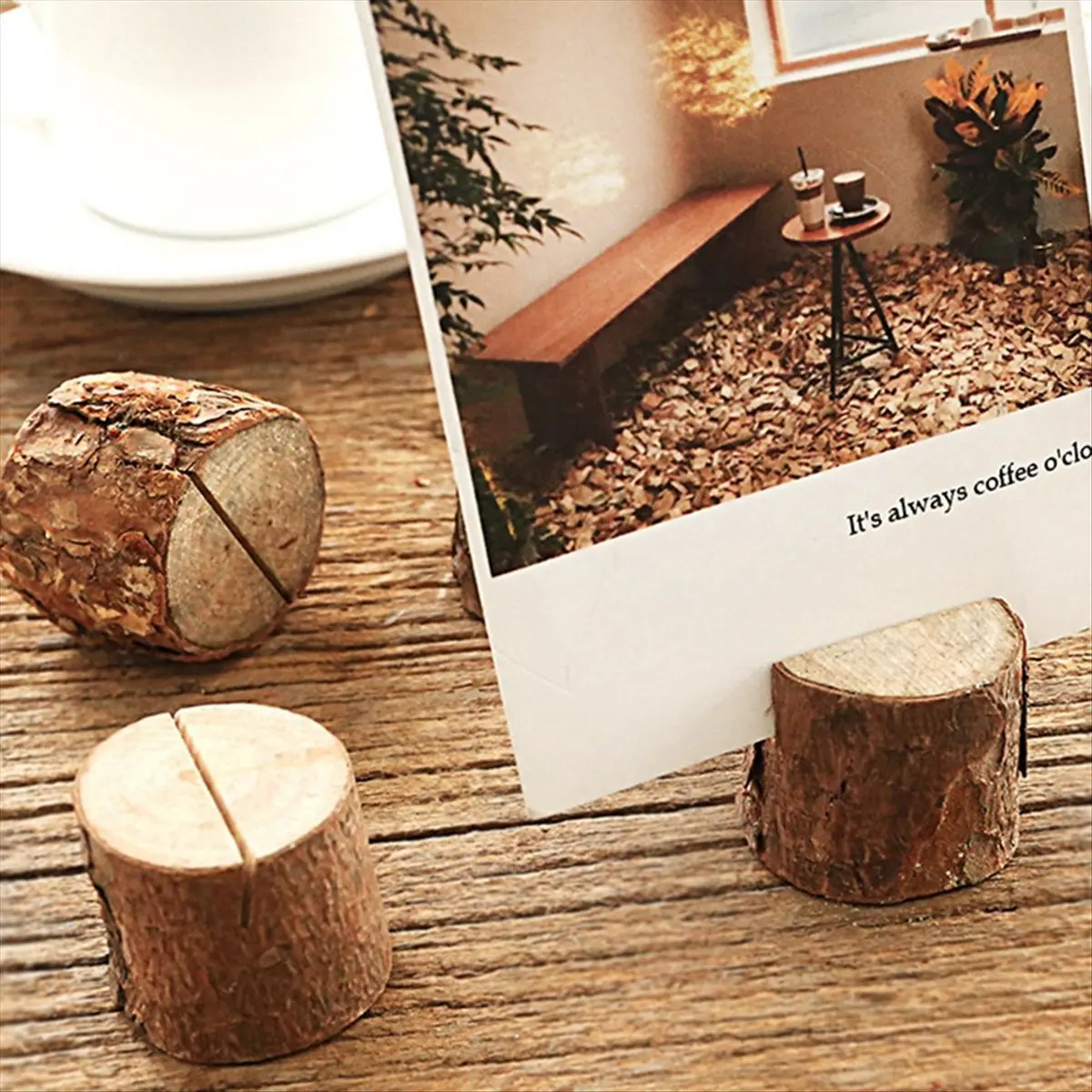 BAAQ 35Set Mini Wooden Place Card Holders Stand Business Card Photo Frames Table Number Name Sign Wedding Party Decoration