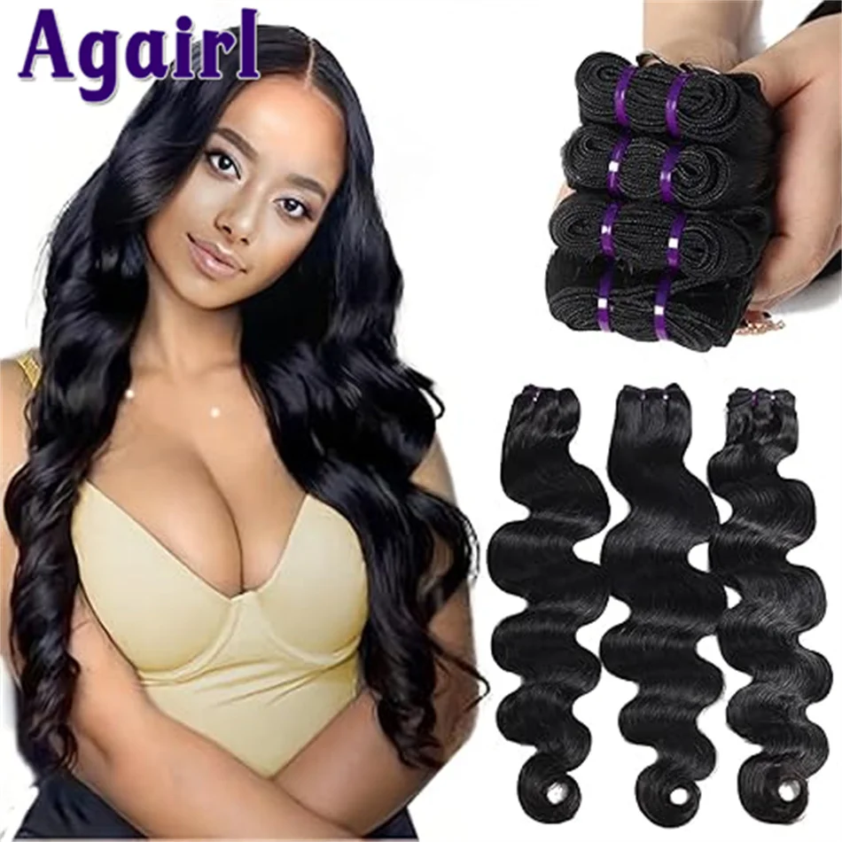 28 30 Inch Body Wave Bundles Brazilian Raw Human Hair Weave Bundles 1/3/4 Bundle Deals Human Hair Extensions Wholeasle for Women