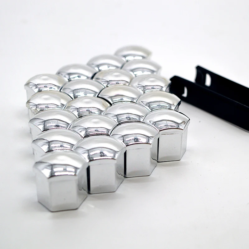 17mm/19mm/21mm 20 Stuks Auto Wielmoer Caps Bescherming Covers Caps Auto hub Schroef Cover Zwarte Autoband Bout Moer Cap Band Decoratie