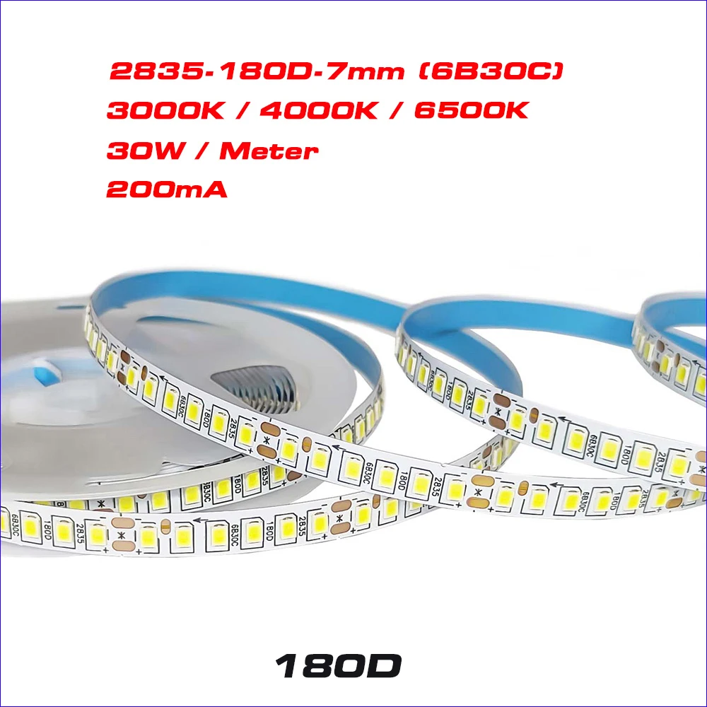 5meters/roll SMD2835 LED Ribbon100Leds 120Leds 180Leds Constant Current LED Strip White&Warm&Neutral For Panel Light Chandelier