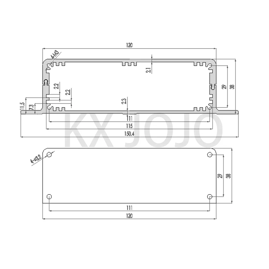 Aluminum Enclosure 120x38x130/150/155mm Waterproof Box Profile Shell Electronic Components Shell Metal Shell