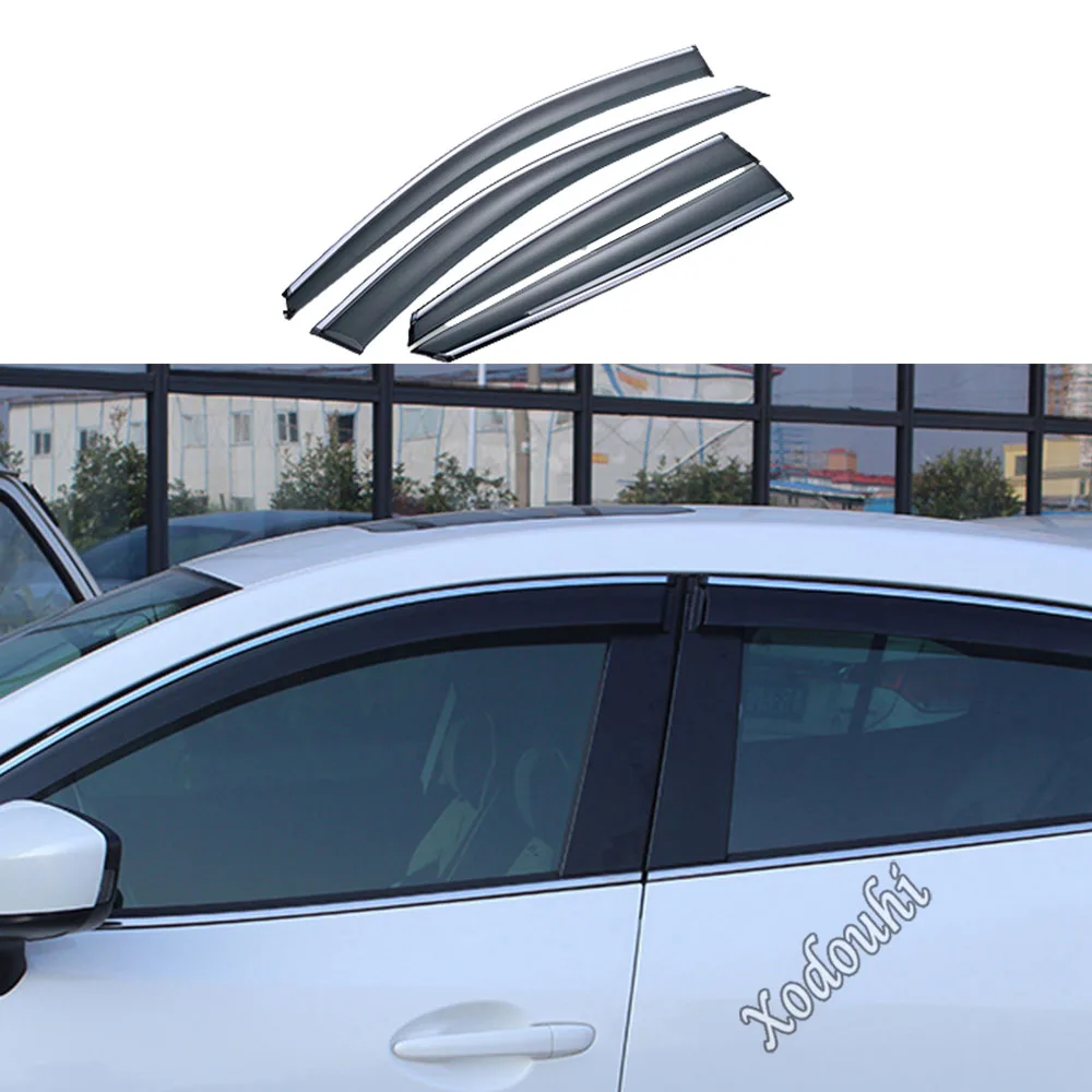 

Car Cover Plastic Window Glass Wind Visor Rain Sun Guard Vent 4pcs For Toyota Vios/Yaris Sedan 2014 2015 2016 2017 2018 2019