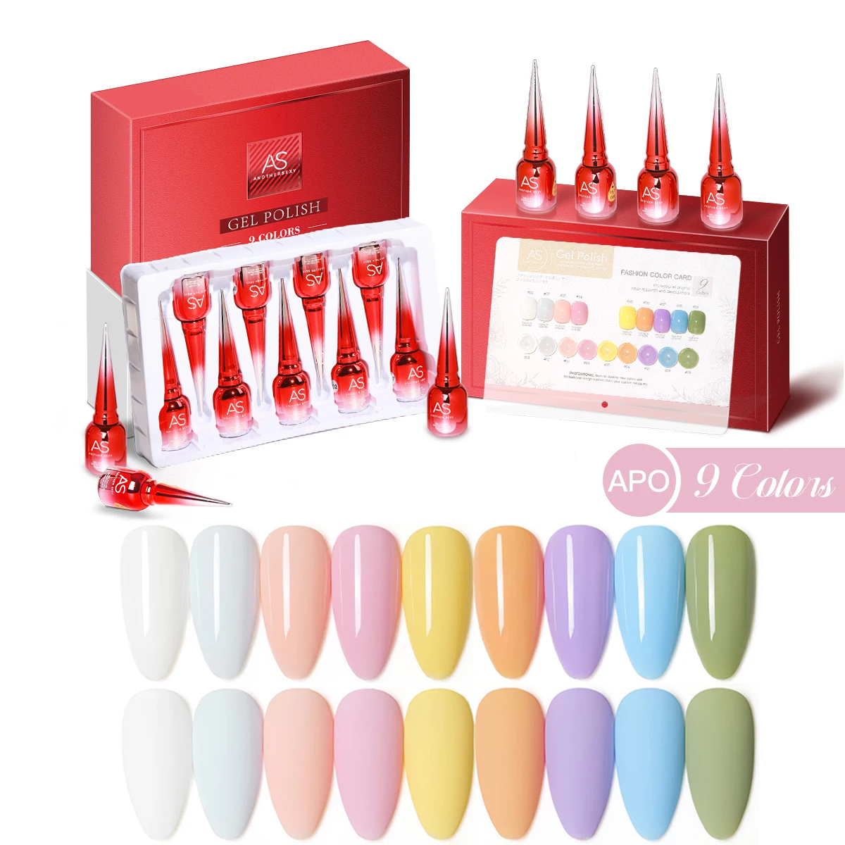 9色入りジェルネイルポリッシュセット、カラーチャート付き、プロ仕様マカロンマルチカラージェルネイルワニスキット、長持ち15ml、ヴェルニ