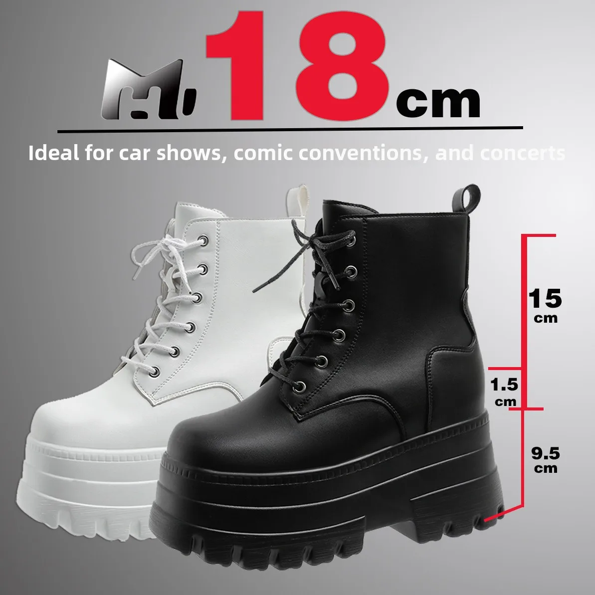 Elevated Cosplay Boots Universal Padding 15cm Men's Wei Wuxian Xiao Ge Huacheng Anime Boots Long Tube  Boots