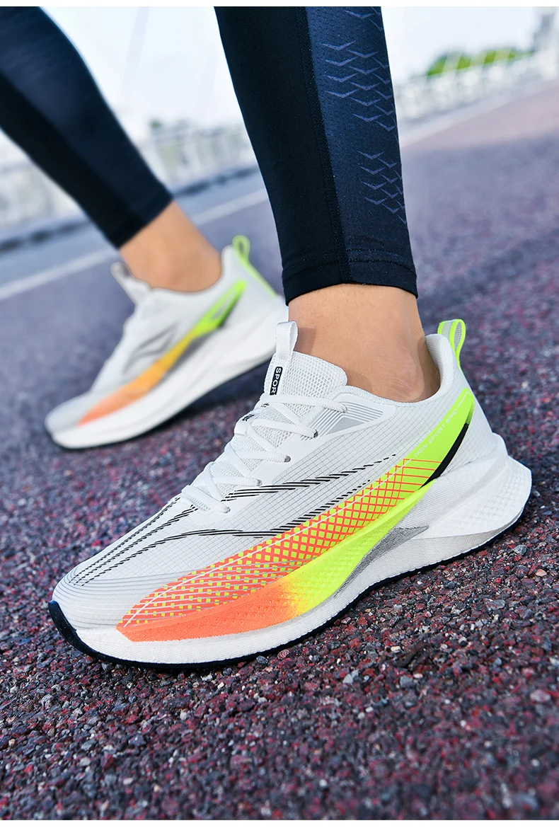 Weiße Marathon-Laufschuhe für Herren, spezielle Sportschuhe, atmungsaktive Turnschuhe, gepolsterte Turnschuhe für Rennen, Joggen, Outdoor, Tennis, Sportschuhe – Detail 18
