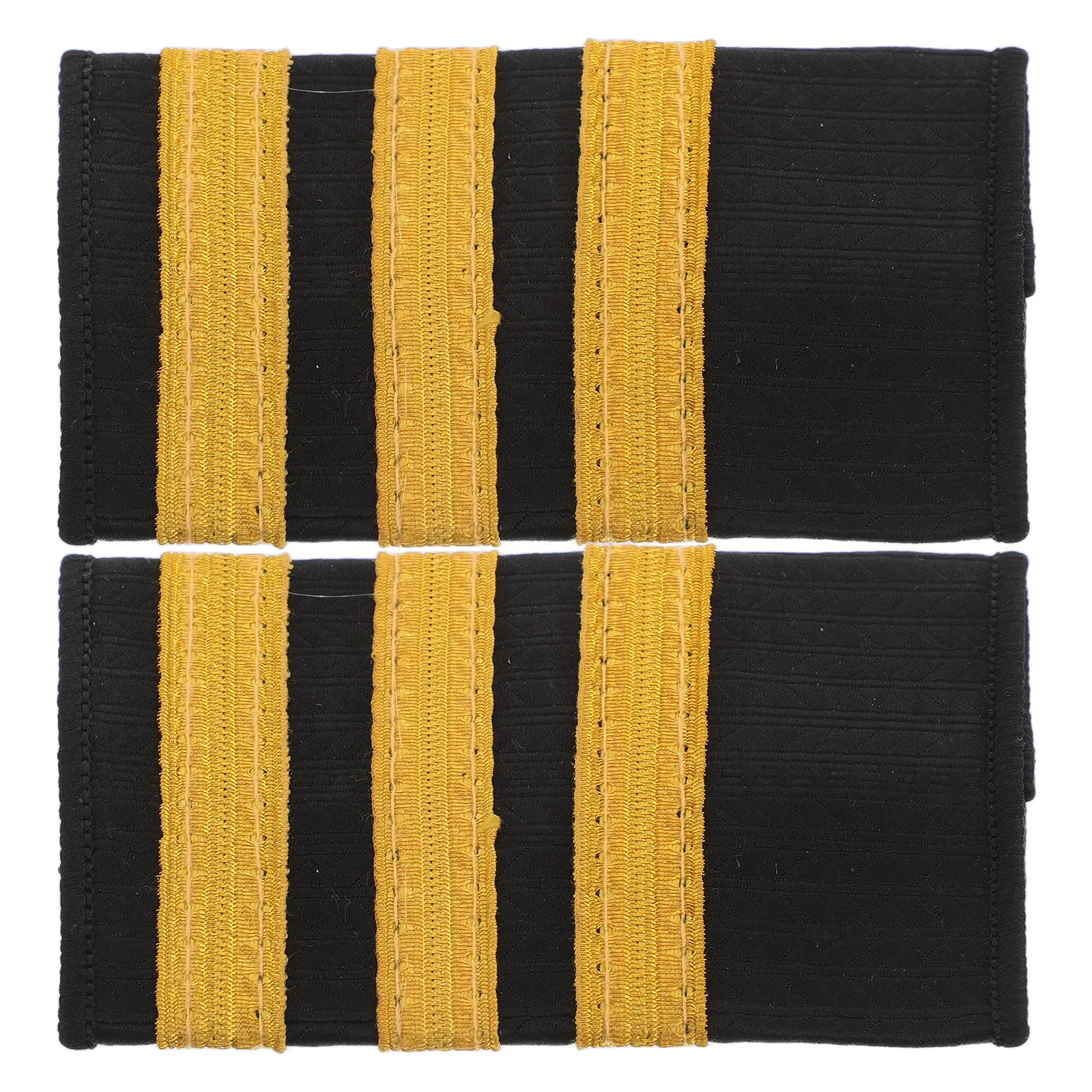 

Пара пилотских погон с тремя золотыми полосами из индийской шелковой ленты для авиационной формы, летных школ, косплея и вечеринок