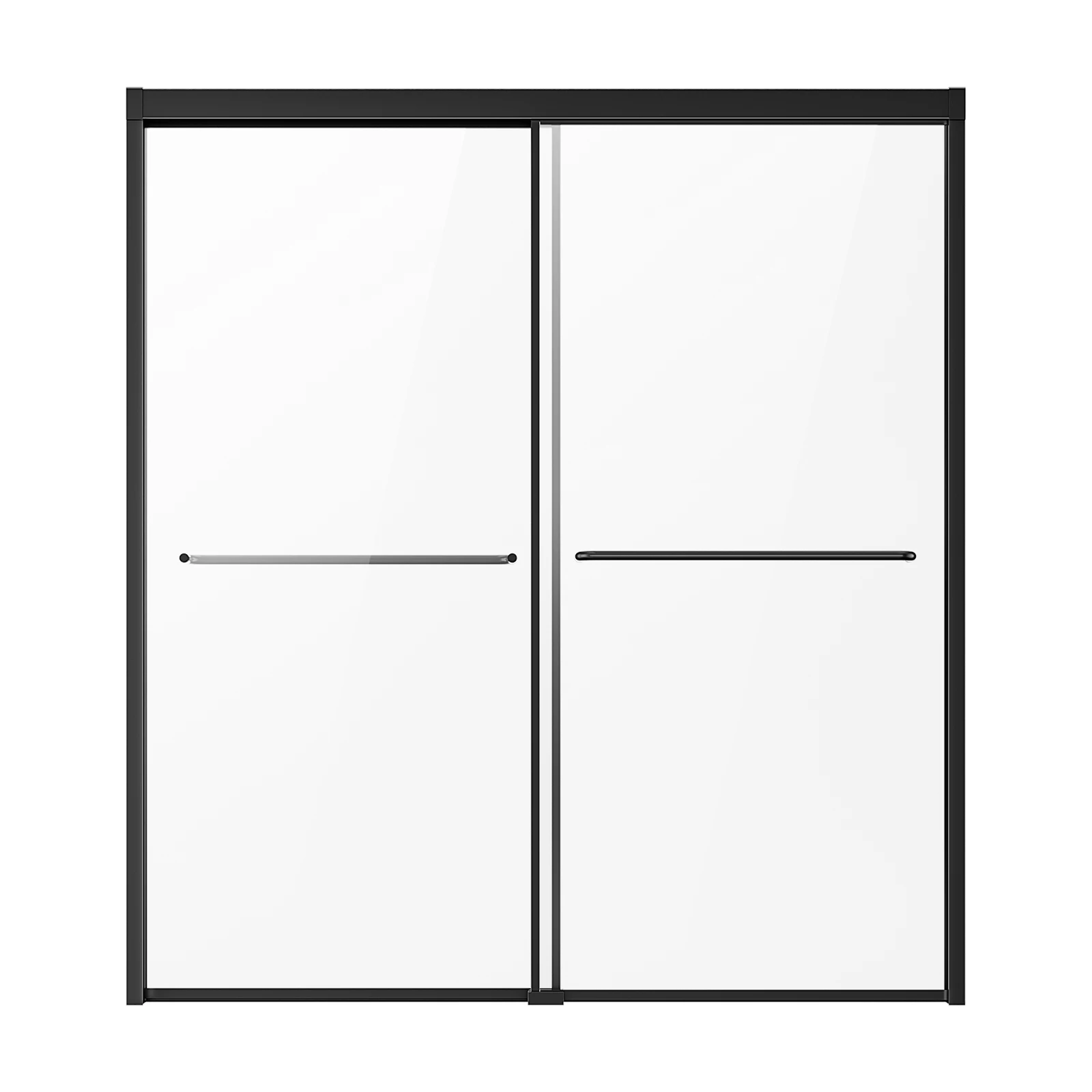 

SucceBuy Душевая дверь для ванны 50-60 x 60 дюймов. Полурамная двойная раздвижная дверь для ванны, обходная дверь для ванны с небьющимся стеклом 1/4 дюйма
