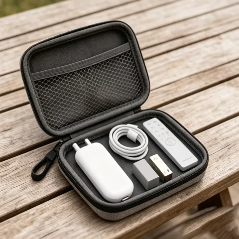 Portable Storage Bag For Roku Fire TV Stick Organizer Waterproof Shockproof with HDMI Cable Charger Earphones Carabiner Hook