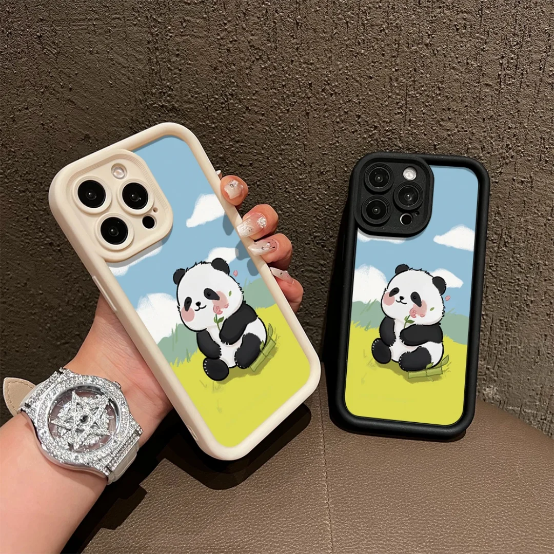 

Panda Soft TPU Case For iPhone 15 Pro Max 17 Air 13 14 15 16 11 12 16E 7 8 Plus SE 2020 17promax 16promax Cover Funda