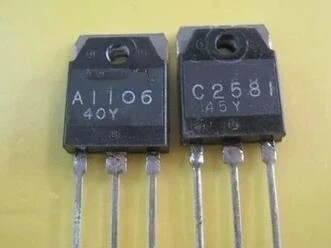 Used 1pair 2SA1106 2SC2581 (1pcs A1106 + 1pcs C2581 ) TO-3P In Stock