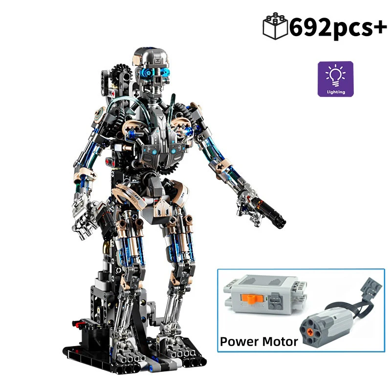 

Набор для сборки танцующего робота из 682 деталей, техническая бионическая модель человека-ковбоя, с подсветкой и вращением, креативный подарок