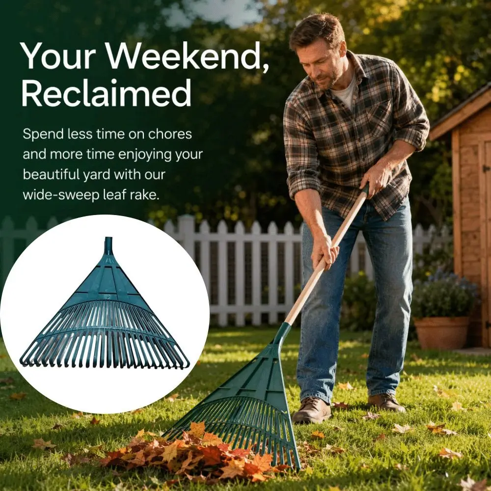 Plastic Grass Rake High Hardness Portable Compact Weeding Rake Head High Strength Small Shrub Gardening Tool Flower Beds