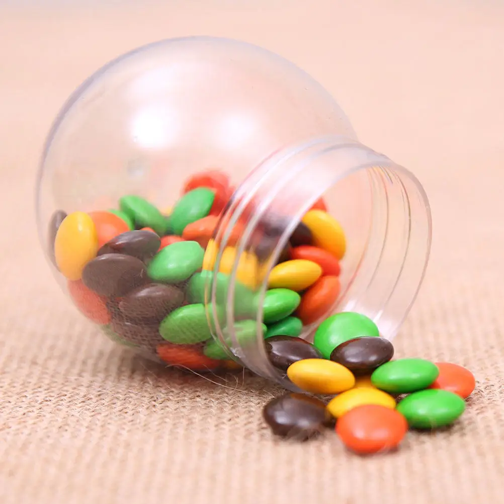 Clear Halloween Candy Jar Container for Candies Cookies Chocolate Lollipops Party Festival Decoration Tabletop Shelf Reception
