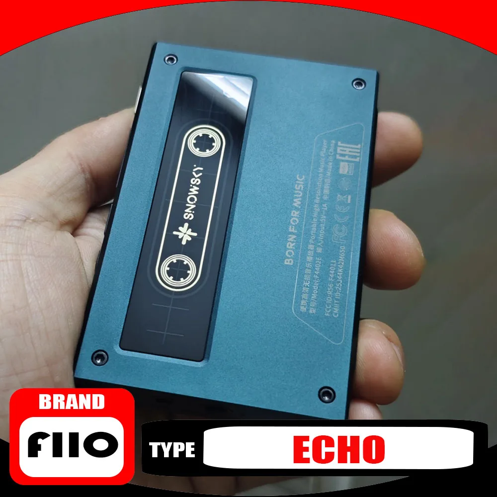 FiiO ECHO 휴대용 고해상도 오디오 음악 플레이어 듀얼 DAC 블루투스 음악 플레이어 3.5mm + 4.4mm 밸런스드 출력 컬러 스크린 내구성