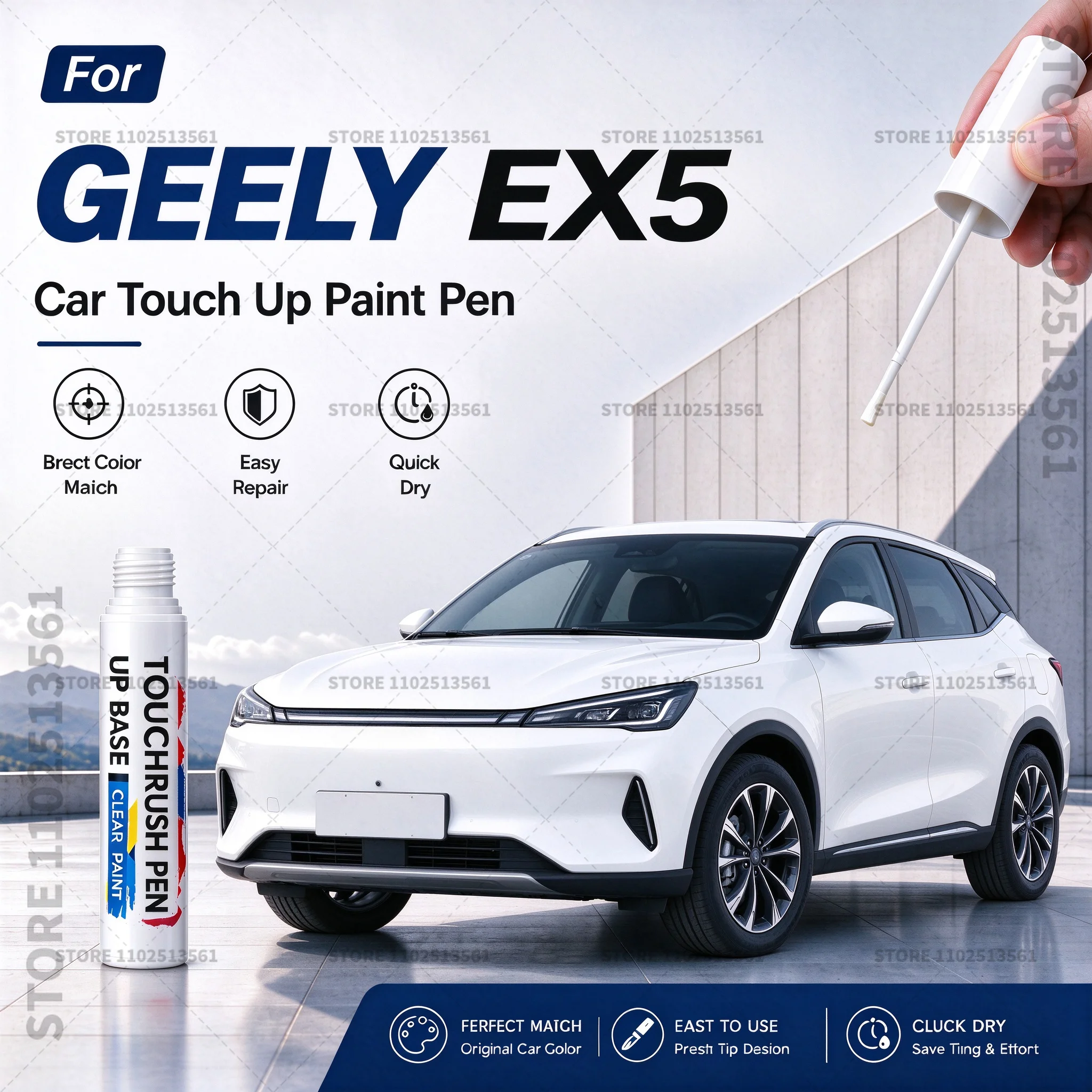 Car Scratch Remover Paint Pen Touch Up Marker for Auto Body Repair Door Bumper Fender Accessories For GEELY EX5 White Black Blue