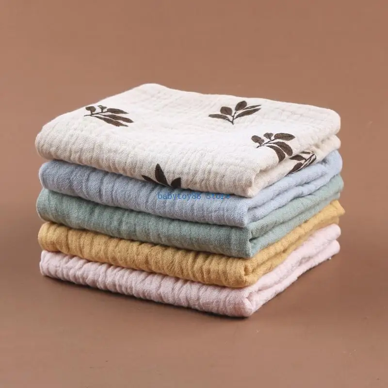 

Y4UD Baby Drooling Bib Breathable Wash Cloth Cotton Burp Cloth Infant Face Towel 5PCS