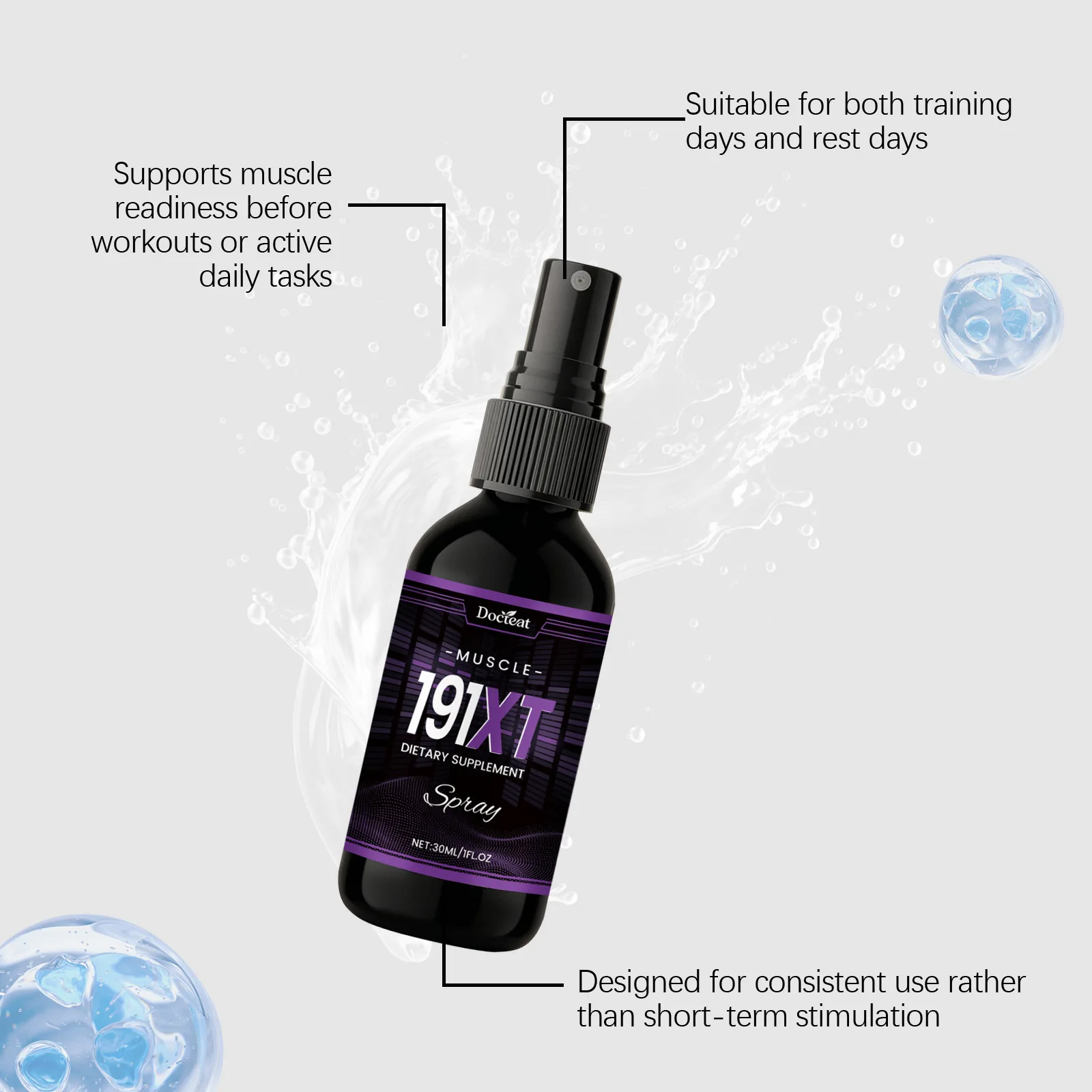 Muscle Growth Spray Enhance Physical Strength Promote Muscle Growth Relieve Soreness Enhance Endurance Protein Supplement Spray