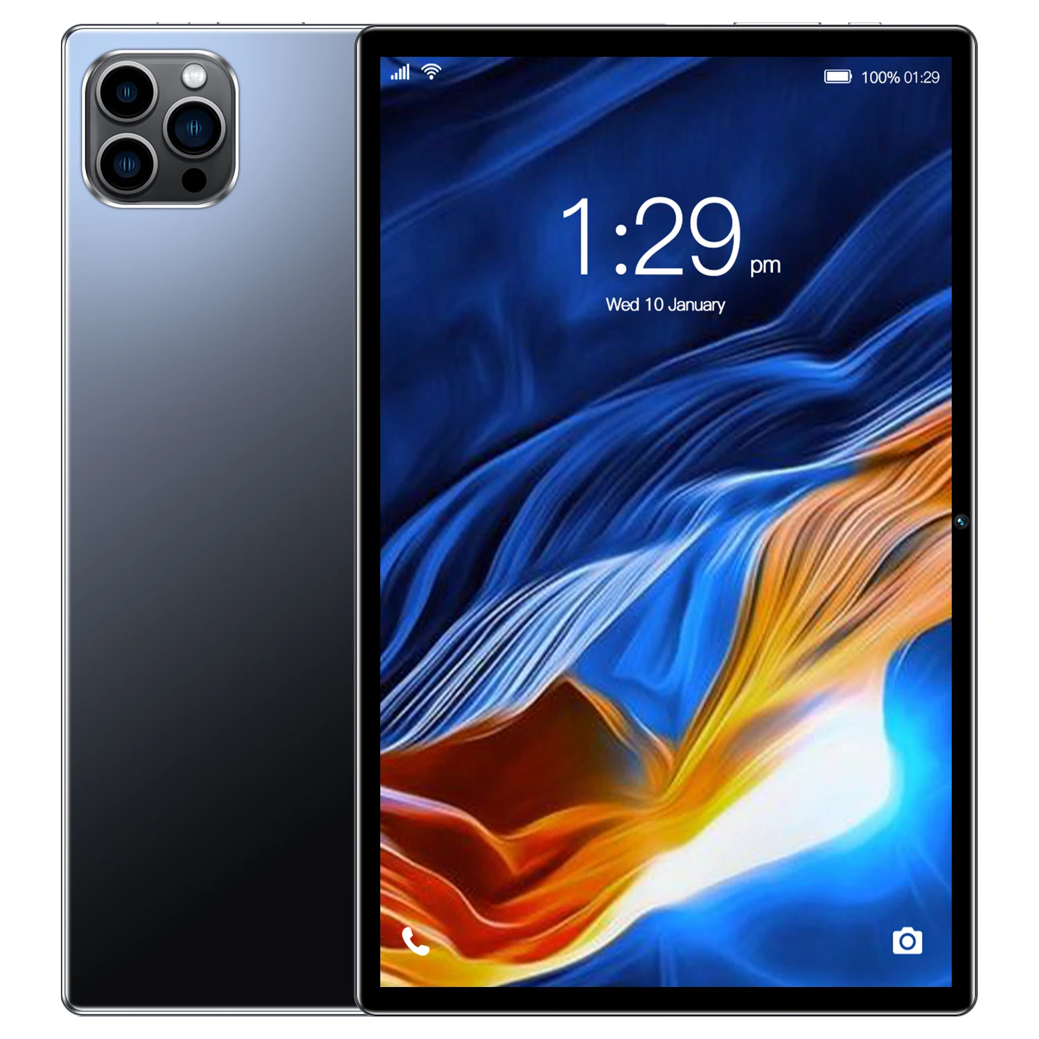 10.1 Inch IPS HD Display Android Tablet with Protective Case, 4GB RAM, 64GB ROM, 6000mAh, 3G Movable Tablets, Octa Core, Wi-Fi