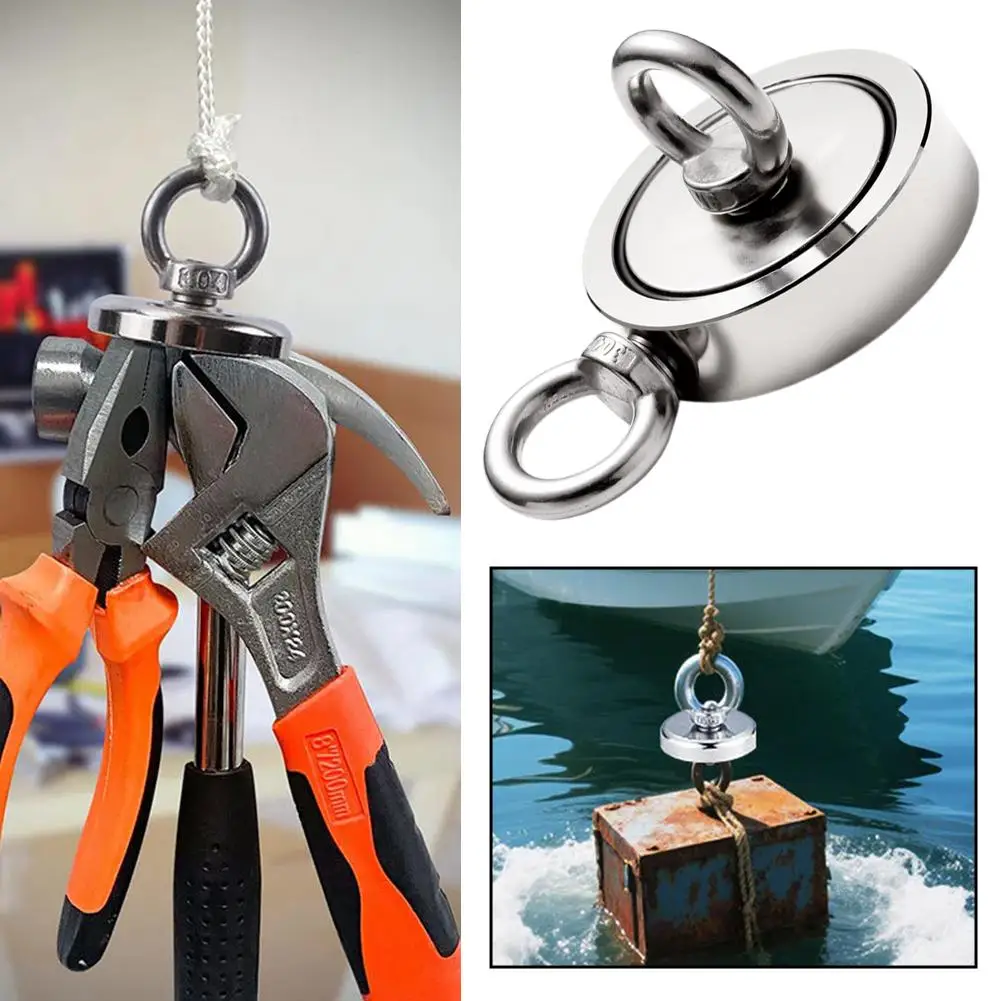 

Двусторонний магнитный рыболовный набор с футляром, комплект рыболовных магнитов премиум-класса для извлечения предметов в реке, озере, пляже, газоне. Q4V8