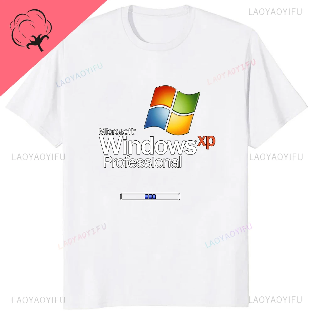 Windows XP Professional LOGO Printed Tshirt Casual Fahsion Loose Comfort Breathe Cotton T Shirt Hipster Summer Style Man T-shirt