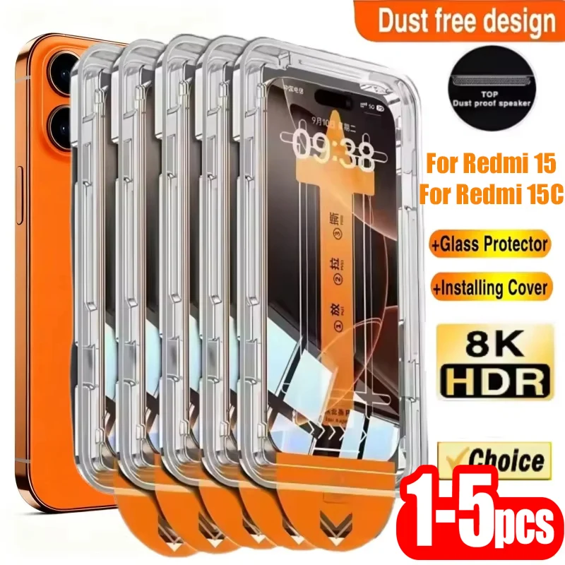 

8K Dust Free Screen Protector For Xiaomi Redmi 15 15C 14C 13 13C 10C 12C A3 10 Power Note 13 Pro 12 11 10 9 8 7 Pro 10S 11S 12R