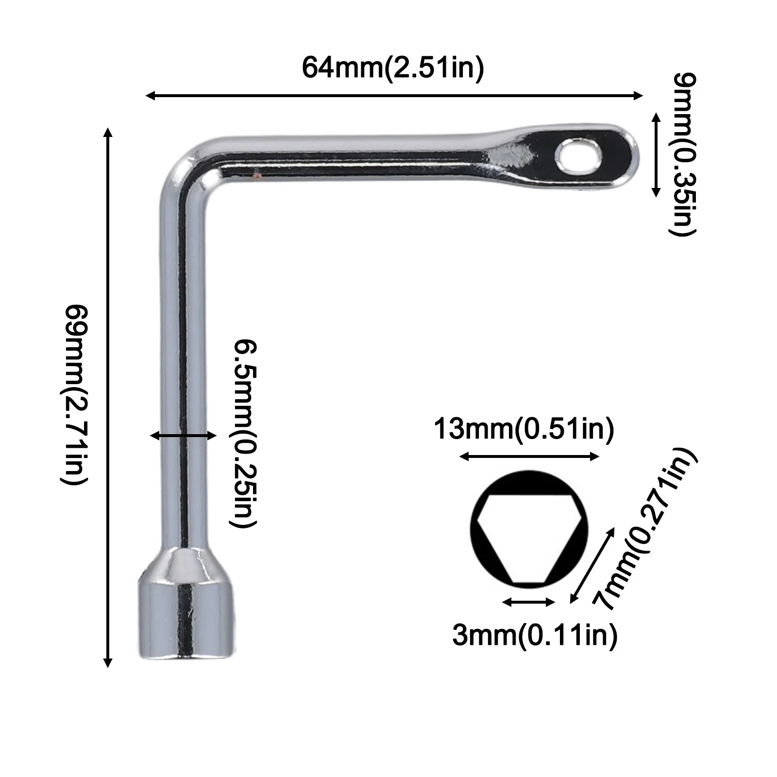 Zinc Alloy Triangle Wrench for Train Electrical Cabinets Elevator and Water Meter Valve Maintenance and Repair Tool