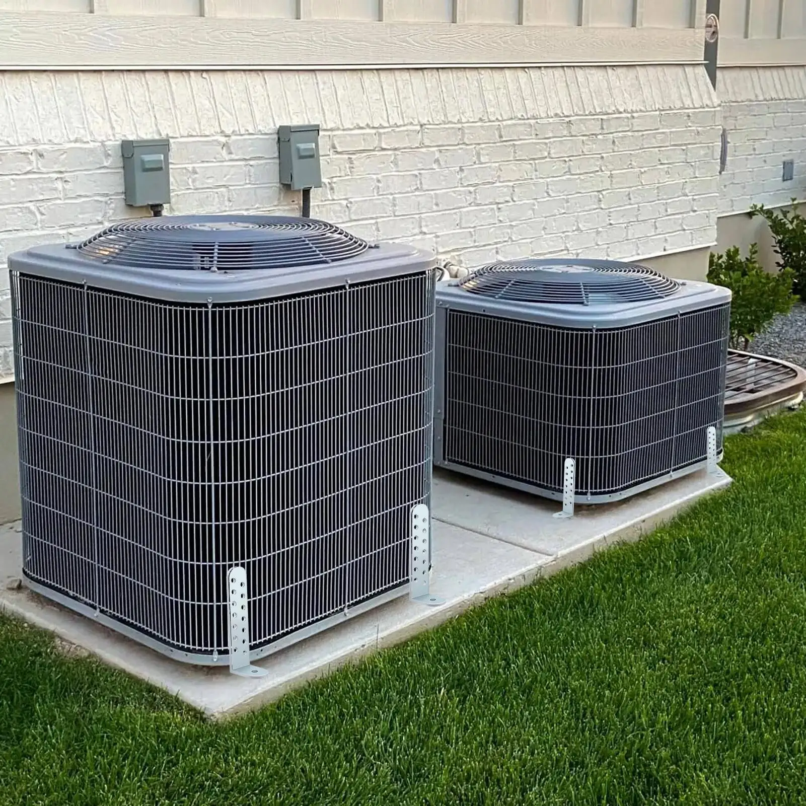 

Condenser Rack Kit 4 Pieces Tie Down Mount Heavy Duty Condenser Bracket For Home Hotel Masonry Outdoor Industrial Business