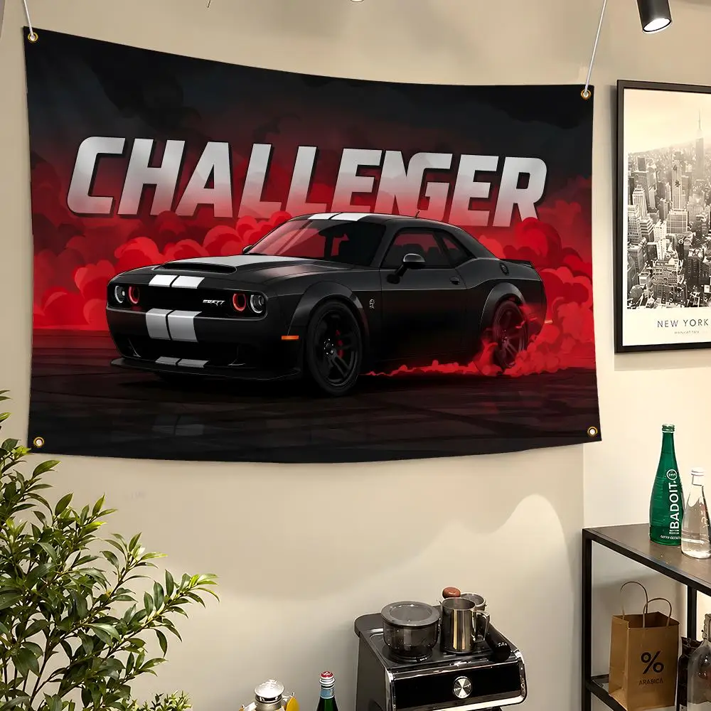 Brand D-Dodge Challenger Charger HEMI Flags Wall Hanging Flag Banners For Birthday Parties Outdoor Bedroom Dorm Room Decor