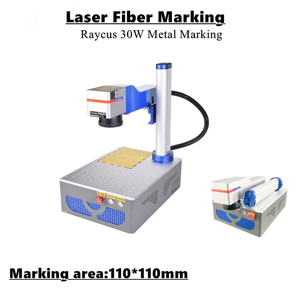 Raycus 30W Fiber Laser Marking Machine Laser Engraving Machine 110*100mm Metal Steel Marking Foldable