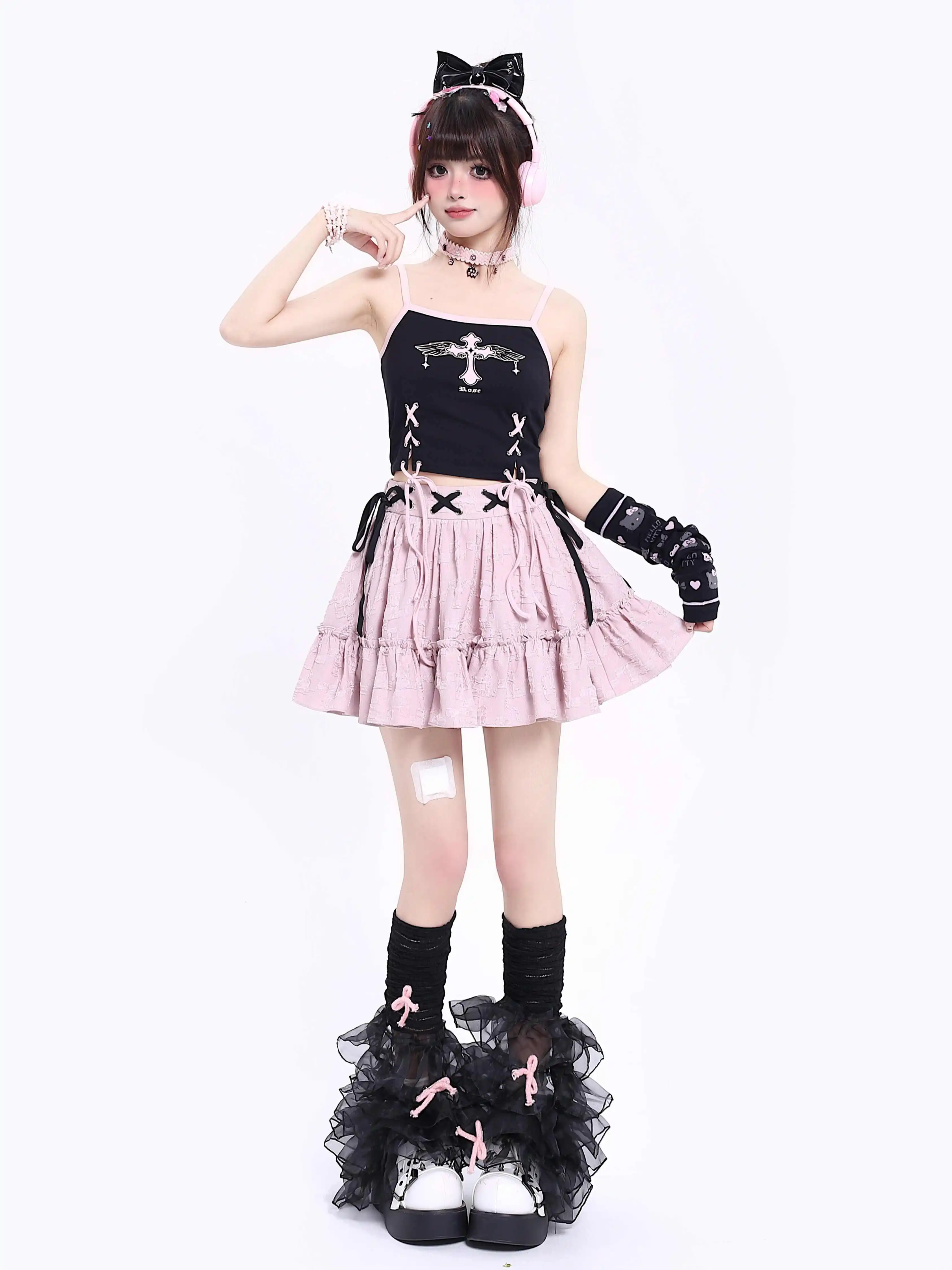 Donne di estate Giapponese Y2k Gyaru Kawaii Halter Top Harajuku Kpop Canotta 2000s Estetica Coreano Crop Magliette E Camicette Coquette Carino Shoujo