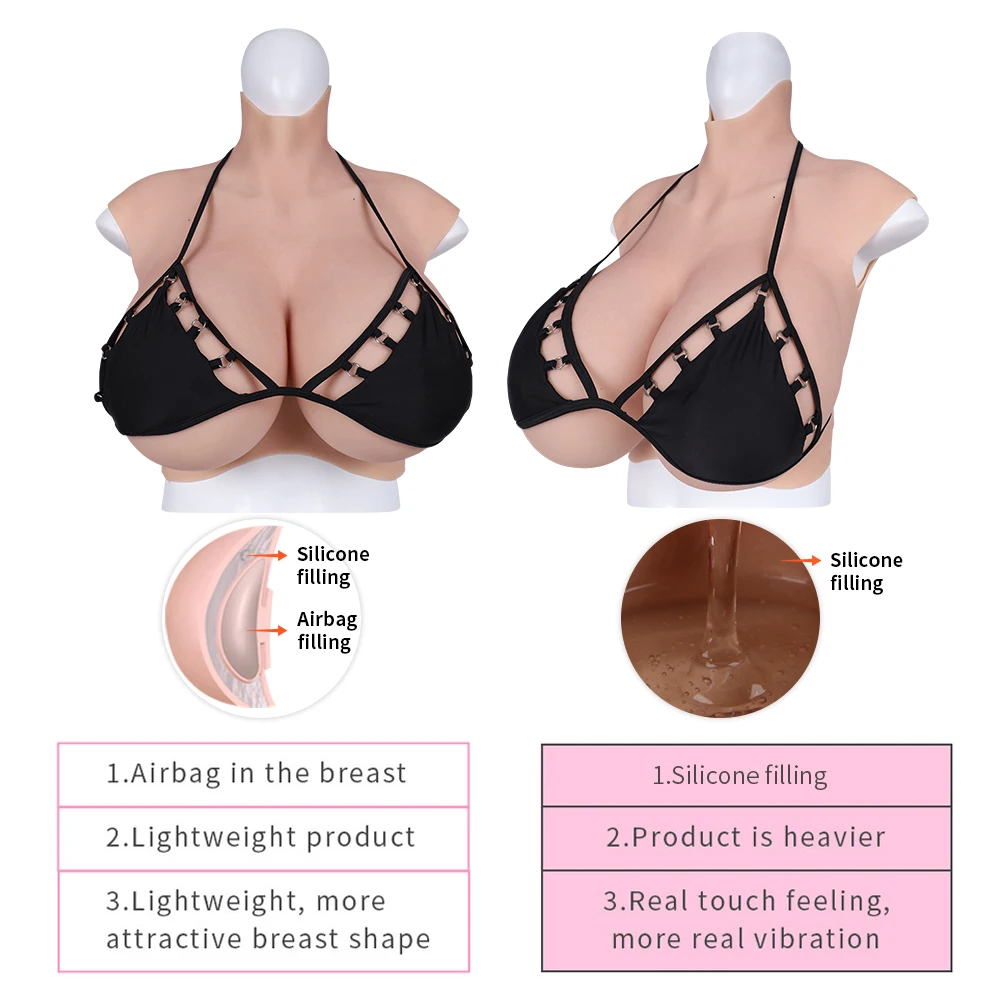 EYUNG 8th Crossdressing Fake Breasts K Cup Crossdresser Silicone Breast Plate Fake Breast Forms Cosplay Fake Boobs Shemale Tits