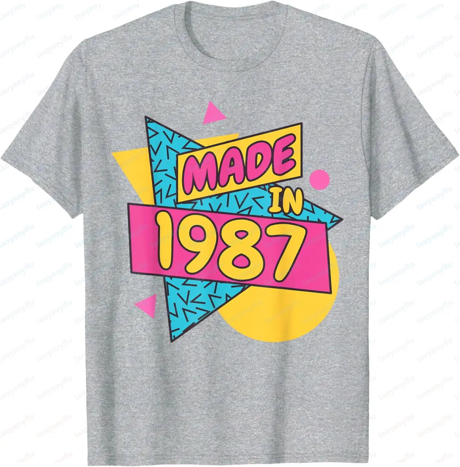 Retro Style Audio Tape Made in 1987 Graphic Printed Birthday Gift T-Shirt Casual Fashion Loose Harajuku Man Women Summer Tees