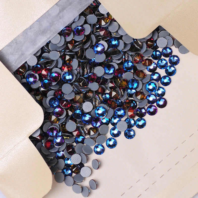 YANRUO 2088HF All Sizes Bermuda Blue Flat Back Hotfix Strass Glass Crystal Luxury Adhesive Rhinestones Crafts Stones