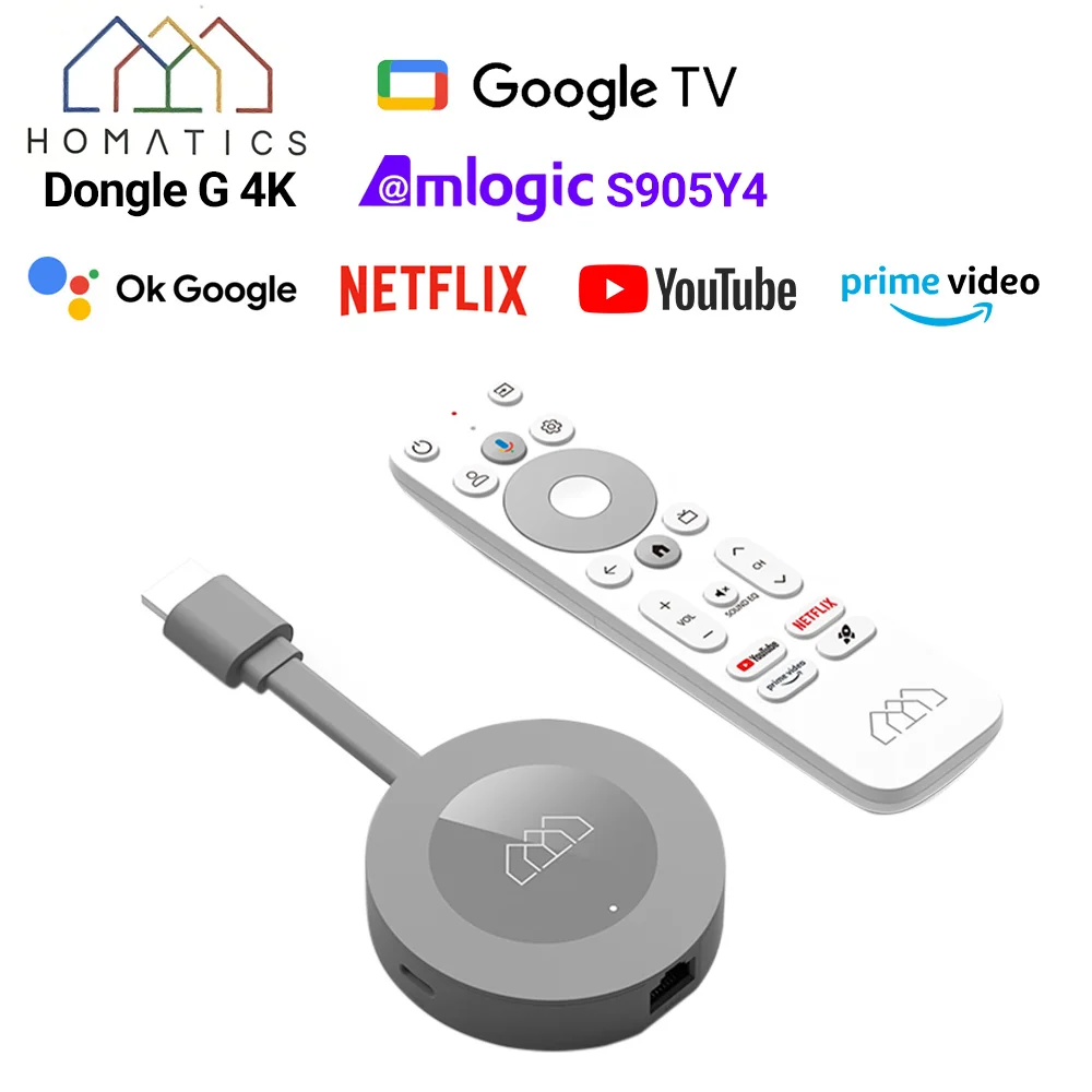 HOMATICS Dongle G 4K Google & Netflix Certified TV Stick 2GB 32GB