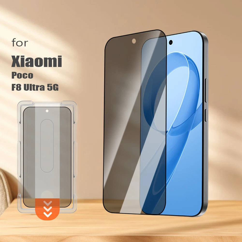 For Xiaomi Poco F8 Ultra 5G 2 pcs LeReach CF Privacy Tempered Glass Auto-Align With Dust-Free VistaGuard Screen Protector