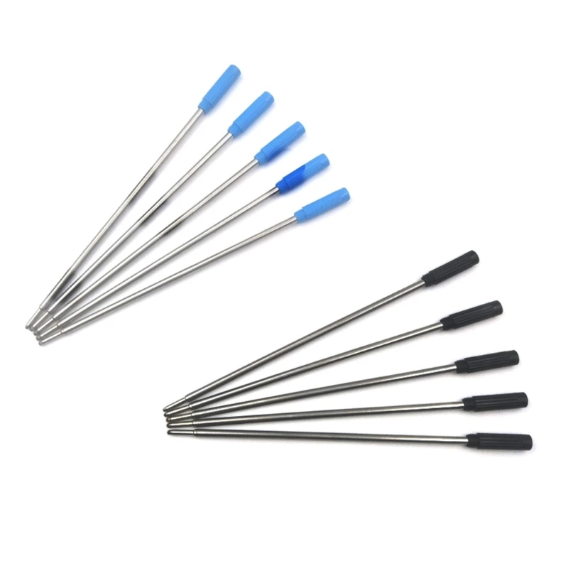 10PCS Metal Pen Refills Blue Black Ink Refills 115mm Replacement Ballpoint Pen Refills 1mm Tip Pen Refill