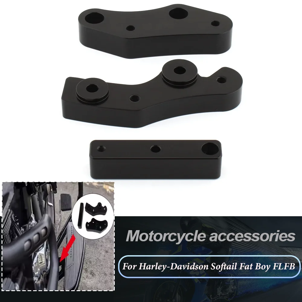 

1620-2432 For Harley-Davidson Softail Slim FLSL Fat Boy Heritage Classic114 FLFBS FLHCS 3PCS Motorcycle Footboard Relocator