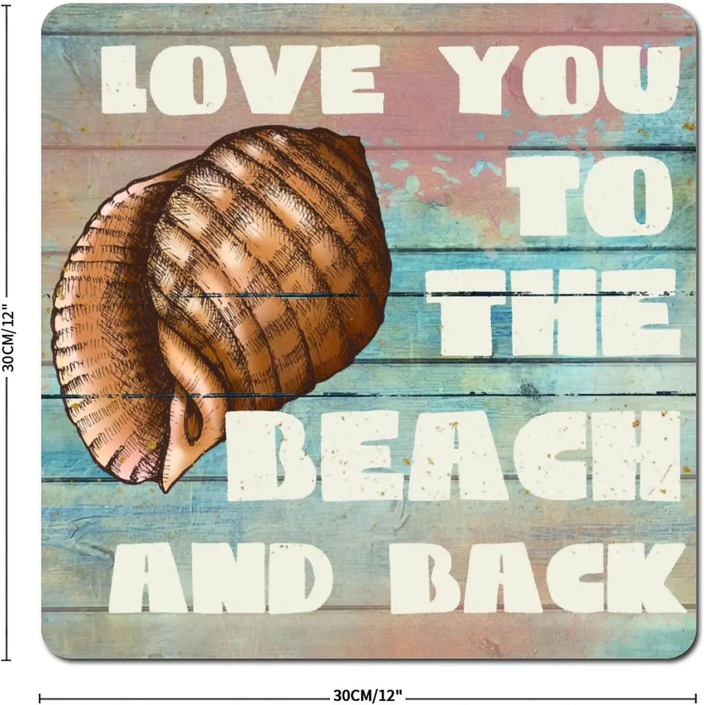 Vintage Metal Signs 12 Inch Love You to The Beach And Back Street Sign Vintage Sea Shell Conch Ocean Sunny Customized