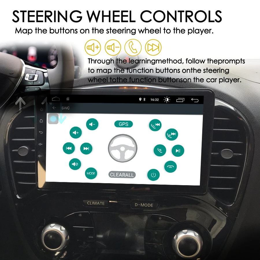 Autoradio Android 14 avec Navigation GPS pour Nissan Juke YF15, Lecteur Vidéo, Stéréo, CarPlay, 128 Go, AI Voice, 2Din, Limitation, 2010-2014