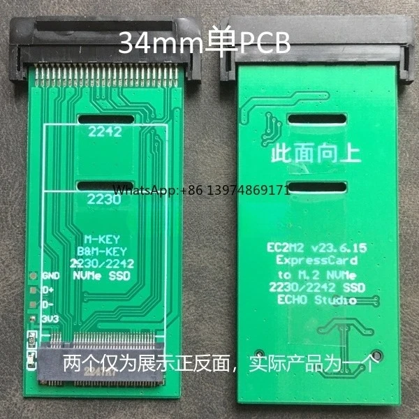 ExpressCard to SSD Expansion Card NVMe Hard Disk M.2 2230 2242 SSD X230 Notebook