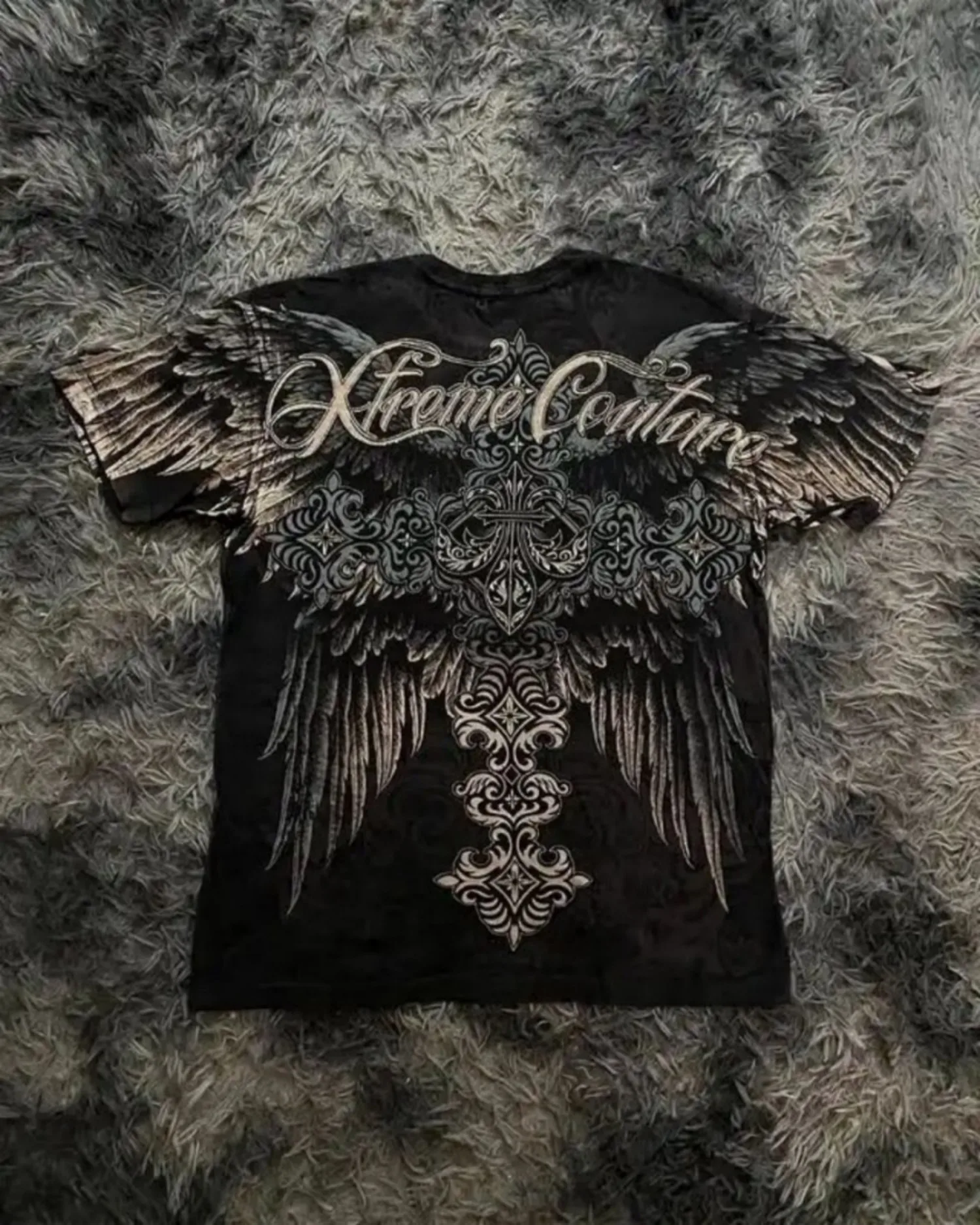 Hot selling new men's summer skull angel wing print comfortable and breathable round neck T-shirt outdoor street versatile top