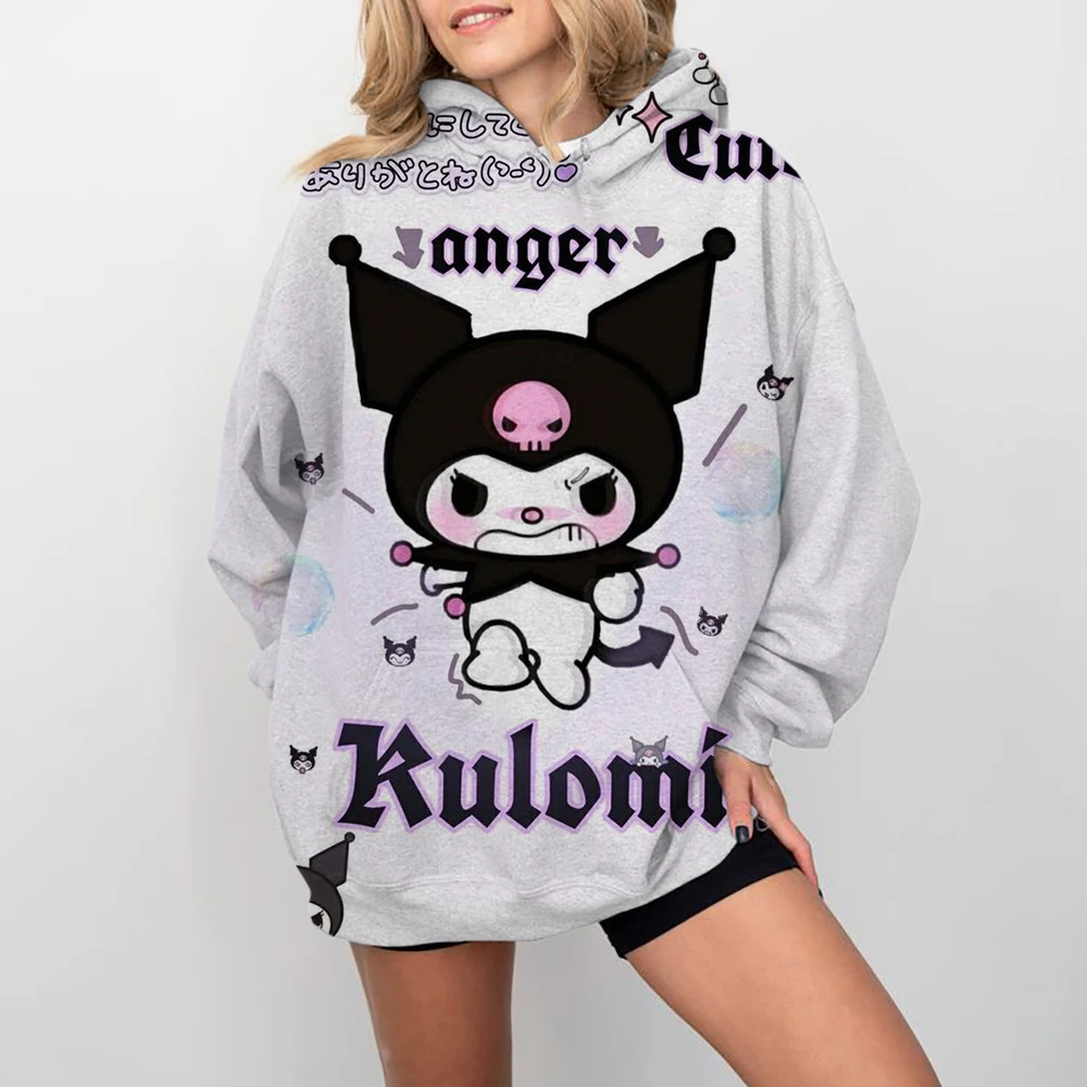 Hoodie Pullover Hooded Sweatshirts Women HELLO KITTY Print Long Sleeve Plus Size Casual Pull Hoody Autumn Clothes Sudadera y2k