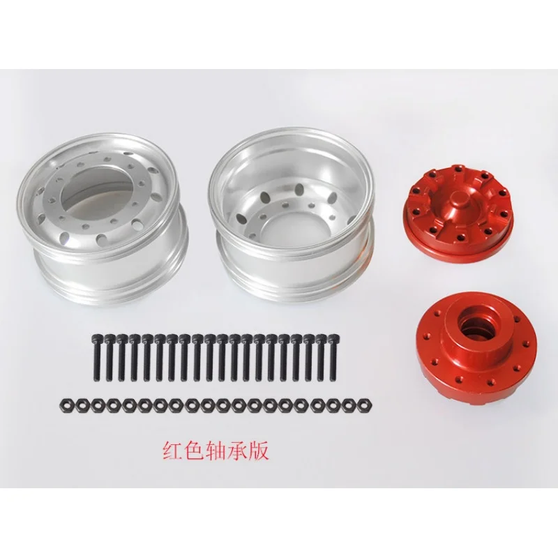 2 Stück Metall 25mm Lager-Radnaben-Upgrade für 1/14 Tamiya RC Muldenkipper SCANIA 770S R620 VOLVO BENZ Arocs MAN TGX LESU Auto – Detail 9