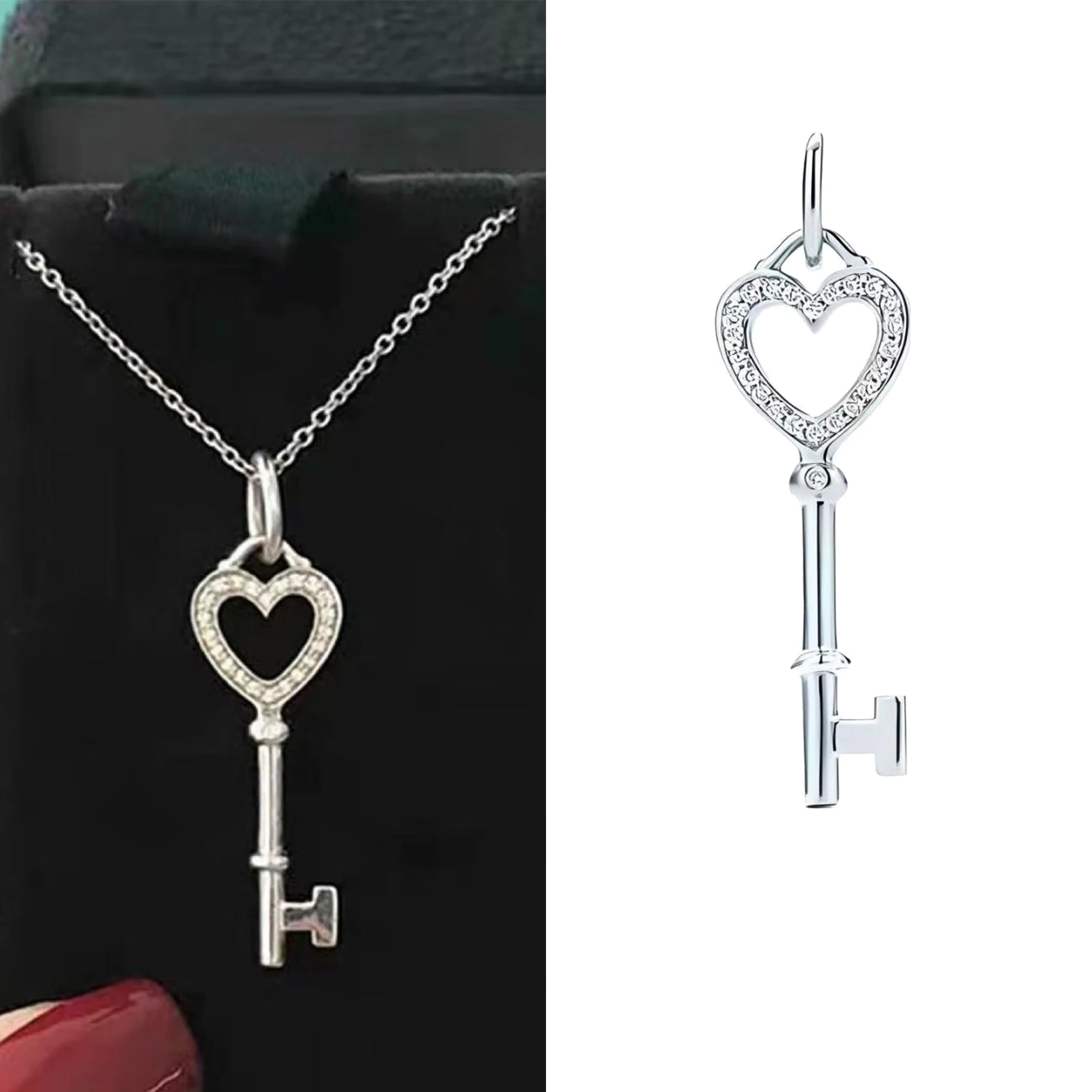 

High quality light luxury diamond inlaid necklace made of pure silver S925 temperament smooth surface necklace TCO series