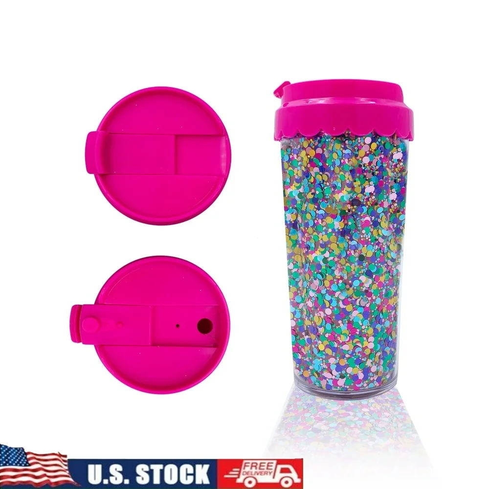 

Розовый блестящий набор стаканов для кофе с двойными стенками, дорожная кружка на 16 унций, 2 упаковки, ручная стирка, горячие и холодные напитки, идея подарка