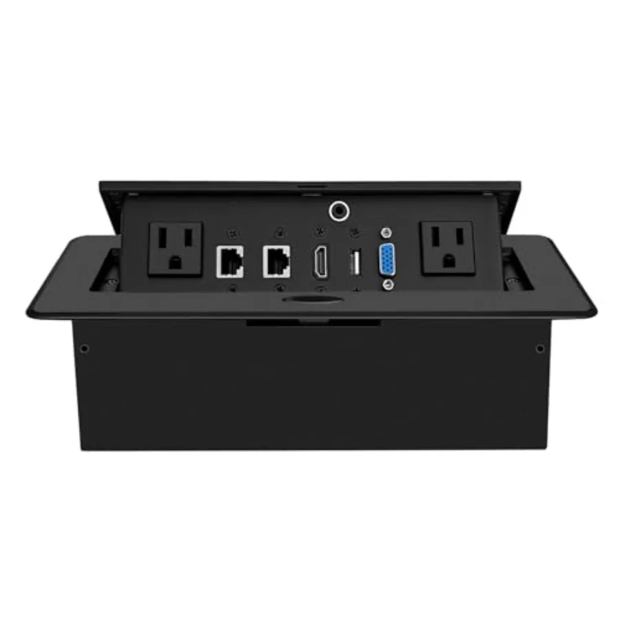 Table Pop up Power Date Center Connection Box with Outlet Network HDMI for Conference Desk